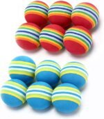 12 Pack 2 Color Rainbow Cat Toy Balls Soft EVA Foam Interactive Indoor Kittens Favorite Toys 1.38" Dia. Small Dogs Puppies Toy Balls Bulk Activity Chase Quiet Play Sponge Ball - Image 2