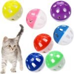 12PCS 4CM Cat Toy Ball with Bell, Pet Toy Cat Bell Ball Cat Toy with Bell Cat Jingle Balls for Cats Kitten, Plastic Cat Toys Jingle Balls Pounce Chase Rattle Ball Toys Random Color - Image 2