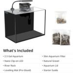 NICREW Nano Nature Aquarium Kit, 2.5 Gallon, Complete Version, Ultra-Clear Rimless Desktop Fish Tank with Filter, Light, Natural Gravel, River Rock and Starter Guide - Image 7