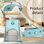 Bird Travel Carrier, Portable Small Bird Parrot Parakeet Carrier with Standing Perch and Soft Mat, Side Access Window Collapsible - Image 4