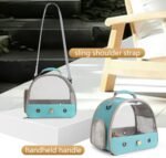 Bird Travel Carrier, Portable Small Bird Parrot Parakeet Carrier with Standing Perch and Soft Mat, Side Access Window Collapsible - Image 5