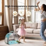 Bird Travel Carrier, Portable Small Bird Parrot Parakeet Carrier with Standing Perch and Soft Mat, Side Access Window Collapsible - Image 6