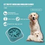 Fun Feeder Slow Bowl, Dog Slow Feeders Bowls Anti-Obesity&Choking&Overeating, Dog Puzzle Healthy Anti-Slip Lick Treat Bowls Dishes Maze Interactive Puzzle(Dark Green) - Image 7