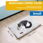Self Warming Cat Bed Self Heating Cat Dog Mat 24 x 18 inch Extra Warm Thermal Pet Pad for Indoor Outdoor Pets with Removable Cover Non-Slip Bottom Washable Light Grey Non Electric - Image 6