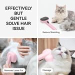 aumuca Cat Brush Dog Brush for Shedding, Cat Brushes for Long or Short Haired Cats, Dog Hair Brush Cat Grooming Brush Cat Comb Cat Deshedding Brush Easily Removes Mats, Tangles, and Loose Fur - Image 3