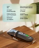 oneisall Quiet Cat Clippers for Matted & Long Hair, 2-Speed Cordless Pet Shaver Grooming Kit for Cats, Small Dogs & Animals (Blue) - Image 10