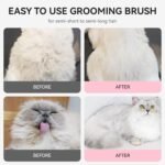 aumuca Cat Brush Dog Brush for Shedding, Cat Brushes for Long or Short Haired Cats, Dog Hair Brush Cat Grooming Brush Cat Comb Cat Deshedding Brush Easily Removes Mats, Tangles, and Loose Fur - Image 8