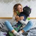 Mewaii Long Cat Plush Body Pillow, Cute Cat Plush Animals Kawaii Soft Plushies, Kitten Plush Pillow Doll Gift for Girls Boys (Devil Mint Cat 53 Inch) - Image 4