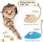 9 Pcs Cat Mouse Toys, Catnip Cat Toys, Chew Toys for Cat, Soft Plush Catnip Cat Toys, Mice Toys with String Tails Interactive Play for Cat, Puppy, Kitty Kitten - Image 3