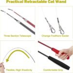 Huidcom Cat Feather Toy Retractable Cat Toys Wand with 2 Wands & 9 Assorted Teaser Refills Interactive Feather Teaser Wand Toy with Bell for Kitten Or Cat Having Fun Exerciser Playing - Image 5