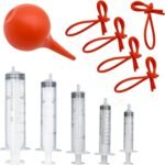 MDEOOSKY 11 Pack Tube Feeding Kit, Includes 5 Pack 8 FR Red Feeding Tubes & 5 Pack 5/10/20/30/60 ML Syringes & 1 Bulb Syringe for Puppy Kitten Lamb Goat Measuring Watering - Image 3
