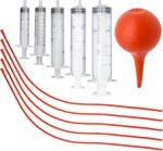 MDEOOSKY 11 Pack Tube Feeding Kit, Includes 5 Pack 8 FR Red Feeding Tubes & 5 Pack 5/10/20/30/60 ML Syringes & 1 Bulb Syringe for Puppy Kitten Lamb Goat Measuring Watering - Image 4