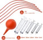MDEOOSKY 11 Pack Tube Feeding Kit, Includes 5 Pack 8 FR Red Feeding Tubes & 5 Pack 5/10/20/30/60 ML Syringes & 1 Bulb Syringe for Puppy Kitten Lamb Goat Measuring Watering - Image 7