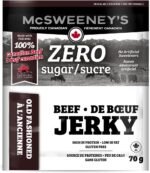 McSweeney's ZERO sugar Old Fashioned Beef Jerky.100% Made In Canada Sugar Free Snacks, School Snacks, Gluten Free, High Protein Snacks, Keto Friendly, Low Fat, Naturally Smoked, 70g (Pack of 12) - Image 4