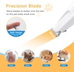 Mcbazel Cordless Dog Paw Trimmer with LED Light, Quiet Precision Pet Grooming Kit for Dogs and Cats, Electric Hair Clipper Pet Shaver for Paws, Face, Ears and Sensitive Areas - Image 3