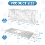 Live Animal Traps - 32" Humane Animal Trap for Stray Cats Raccoons, Squirrel, Skunk, Mole, Groundhog, Armadillo, Rabbit - Humane Rat Trap Indoor Outdoor - Image 3