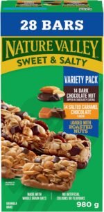 NATURE VALLEY - VALUE PACK - Dark Chocolate Nut and Salted Caramel Chocolate Chewy Nut Sweet and Salty Granola Bars Variety Pack, Pack of 28 Bars, 980 grams, Snack Bars, Made with Whole Grains - Image 5