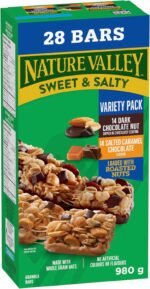 NATURE VALLEY - VALUE PACK - Dark Chocolate Nut and Salted Caramel Chocolate Chewy Nut Sweet and Salty Granola Bars Variety Pack, Pack of 28 Bars, 980 grams, Snack Bars, Made with Whole Grains - Image 7