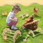 4PCs Shelves & Small Mallet - Chicken Coop Accessories Kit with Roosting Bar Perch, Sturdy Jungle Gym, Toys for Hens & Baby Chicks - Image 6