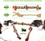 Large Tough Chew Toys for Aggressive Chewers Large Breed,Heavy Duty Dental Rope Toys Kit for Medium Dogs,5 Knots Indestructible Cotton Puppy Teething Chew Tug Toy Set of 9 - Image 4