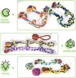Large Tough Chew Toys for Aggressive Chewers Large Breed,Heavy Duty Dental Rope Toys Kit for Medium Dogs,5 Knots Indestructible Cotton Puppy Teething Chew Tug Toy Set of 9 - Image 6