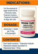Dog & Cat Dewormer Tablets – Over‑The‑Counter Broad‑Spectrum Treats for Roundworm Control, 12‑Count (for Dogs & Cats) - Image 3