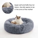 Calming Dog Bed & Cat Bed, Anti-Anxiety Donut Dog Cuddler Bed, Warming Cozy Soft Dog Round Bed, Fluffy Faux Fur Plush Dog Cat Cushion Bed for Small Medium Dogs and Cats (20"/24"/27"/30") - Image 6