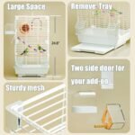 Basic Bird Cage, 24.8inch Parrot Cage (24.8" x 14.6" x 11"),Bird Cage with 1 Ladder, 1 Horizontal Bar, 2 Feeders, and 1 Swing - Image 5