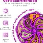 Outward Hound Fun Feeder Slo Bowl, Large Slow Feeder Dog Bowl, 4 Cups, Purple - Image 4