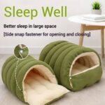 Removable and Washable Winter Closed-Off Cat Bed, Cozy Monster Cat Bed, Comfortable Cats beds Cover with Soft Lining, Warm Nest Sleeping Beds Puppy House for Cats & Small Dogs(Green,Large) - Image 6