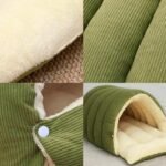 Removable and Washable Winter Closed-Off Cat Bed, Cozy Monster Cat Bed, Comfortable Cats beds Cover with Soft Lining, Warm Nest Sleeping Beds Puppy House for Cats & Small Dogs(Green,Large) - Image 8