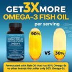 Fish Oil Omega 3 Supplements – 2500 mg High Potency Fish Oil with 1500 mg EPA & 570 mg DHA Omega 3 Fatty Acids in rTG Form for Better Absorption, No Fishy Aftertaste, IFOS Certified, 180 Softgels - Image 4