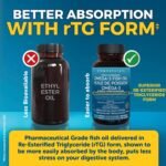 Fish Oil Omega 3 Supplements – 2500 mg High Potency Fish Oil with 1500 mg EPA & 570 mg DHA Omega 3 Fatty Acids in rTG Form for Better Absorption, No Fishy Aftertaste, IFOS Certified, 180 Softgels - Image 5