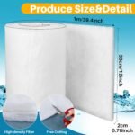Aquarium Filter Pad - Aquarium Filter Media, Aquarium Filter Floss,39.4 x 11.8in Filter Pad, Filter Floss for Fish Tank, Aquarium, Ponds,Garden?Saltwater, Fershwater,Plant, Trutle(White) - Image 3
