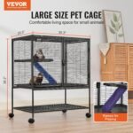 VEVOR 36" Rolling Metal Ferret Cage, Large 2-Tier Critter Nation Cage, Small Animal Cage with Ramps & Tray, Easy to Set up for Pet Rats, Hamster, Guinea Pig, Chinchilla, Squirrel, Hedgehogs, Bunny - Image 3
