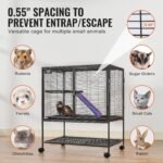 VEVOR 36" Rolling Metal Ferret Cage, Large 2-Tier Critter Nation Cage, Small Animal Cage with Ramps & Tray, Easy to Set up for Pet Rats, Hamster, Guinea Pig, Chinchilla, Squirrel, Hedgehogs, Bunny - Image 4