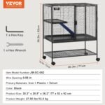 VEVOR 36" Rolling Metal Ferret Cage, Large 2-Tier Critter Nation Cage, Small Animal Cage with Ramps & Tray, Easy to Set up for Pet Rats, Hamster, Guinea Pig, Chinchilla, Squirrel, Hedgehogs, Bunny - Image 8