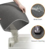 Conlun Cat Litter Mat, Litter Box Mat Honeycomb Double Layer, Urine Waterproof, Easier to Clean Non-Slip Kitty Litter Mat,Gray,58 x 42 cm - Image 6