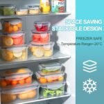 50-Piece Food Storage Containers Set (25-Pack) - Includes 2x JUMBO 2.5L (84oz) & 2x 1.5L Large Bins, Airtight Plastic Meal Prep Lunch Boxes with Lids, Microwave/Freezer Safe, BPA Free - Image 5
