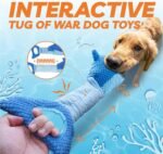 LEGEND SANDY Dog Toys for Aggressive Chewers, Large Dog Toys to Keep Them Busy, Interactive Squeaky Pet Toys, Tug of War, Crinkle Blue Shark - Image 3