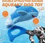 LEGEND SANDY Dog Toys for Aggressive Chewers, Large Dog Toys to Keep Them Busy, Interactive Squeaky Pet Toys, Tug of War, Crinkle Blue Shark - Image 4
