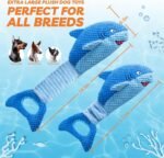 LEGEND SANDY Dog Toys for Aggressive Chewers, Large Dog Toys to Keep Them Busy, Interactive Squeaky Pet Toys, Tug of War, Crinkle Blue Shark - Image 8