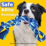 Petbobi Bungee Dog Toy, Outdoor Dog Tug Toy for Pitbull Interactive Exercise, Spring Pole Tug-of-War Toy with Durable Rope, Hanging Toy for Large Dogs to Reduce Boredom, Blue - Image 5