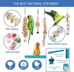 22 Packs Bird Parakeet Cockatiel Toys,Parrot Swing Chewing Hanging Toy with Safe Bells,Bird cage Colorful Climbing Standing Rope Natural Wood Ladder Bungee Toys - Image 4