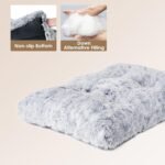 EHEYCIGA Calming Dog Crate Bed XL Extra Large, Washable Anti Anxiety Dog Pet Bed, Fluffy Dog Pillow Mat with Anti-Slip Bottom, Grey, 41.3"x27.5"x3.5" - Image 3