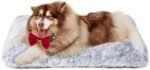 EHEYCIGA Calming Dog Crate Bed XL Extra Large, Washable Anti Anxiety Dog Pet Bed, Fluffy Dog Pillow Mat with Anti-Slip Bottom, Grey, 41.3"x27.5"x3.5" - Image 10