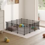 DIY Small Animal Playpen, Pet Playpen, Guinea Pig Cages, Rabbit Playpen, Small Animal Cage, Dog Playpen, Puppy Playpen, Indoor Portable Metal Wire Yard Fence, 15 X 12 Inch, 12 Panels, Black - Image 8