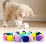 Molain Large Cat Toy Balls, Soft Cat Balls 1Inch Kitten Pom poms Ball Cat Play Toy (50 Pcs) - Image 5