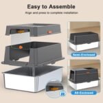 XXXL Stainless Steel Litter Box with Mat & Scoop, 24" L x 16" W x 16" H Extra Large Enclosure Litter Box, Suitable for Large Cats and Multiple Cats, Non-Sticky, Anti-Leakage, Easy to Clean - Image 5