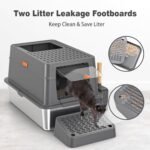 XXXL Stainless Steel Litter Box with Mat & Scoop, 24" L x 16" W x 16" H Extra Large Enclosure Litter Box, Suitable for Large Cats and Multiple Cats, Non-Sticky, Anti-Leakage, Easy to Clean - Image 6